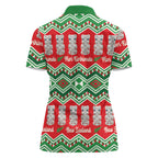 New Zealand Christmas In July Women Polo Shirt Meri Kirihimete Hei Tiki Taniko Motifs Seamless