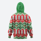 New Zealand Christmas In July Zip Hoodie Meri Kirihimete Hei Tiki Taniko Motifs Seamless