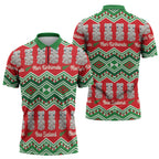 New Zealand Christmas In July Zipper Polo Shirt Meri Kirihimete Hei Tiki Taniko Motifs Seamless