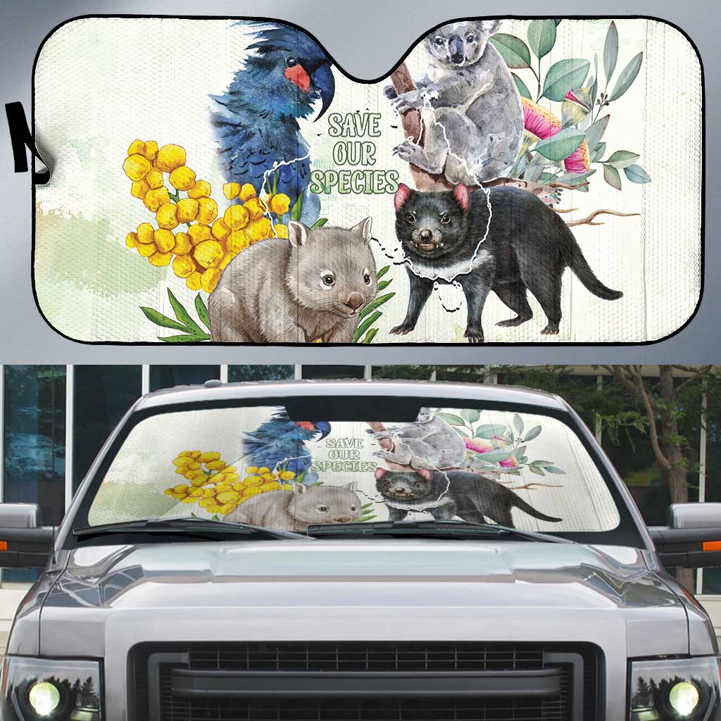 National Threatened Species Day Australia Auto Sun Shade Aussie Animals Save Our Species - Aussie Hoodie