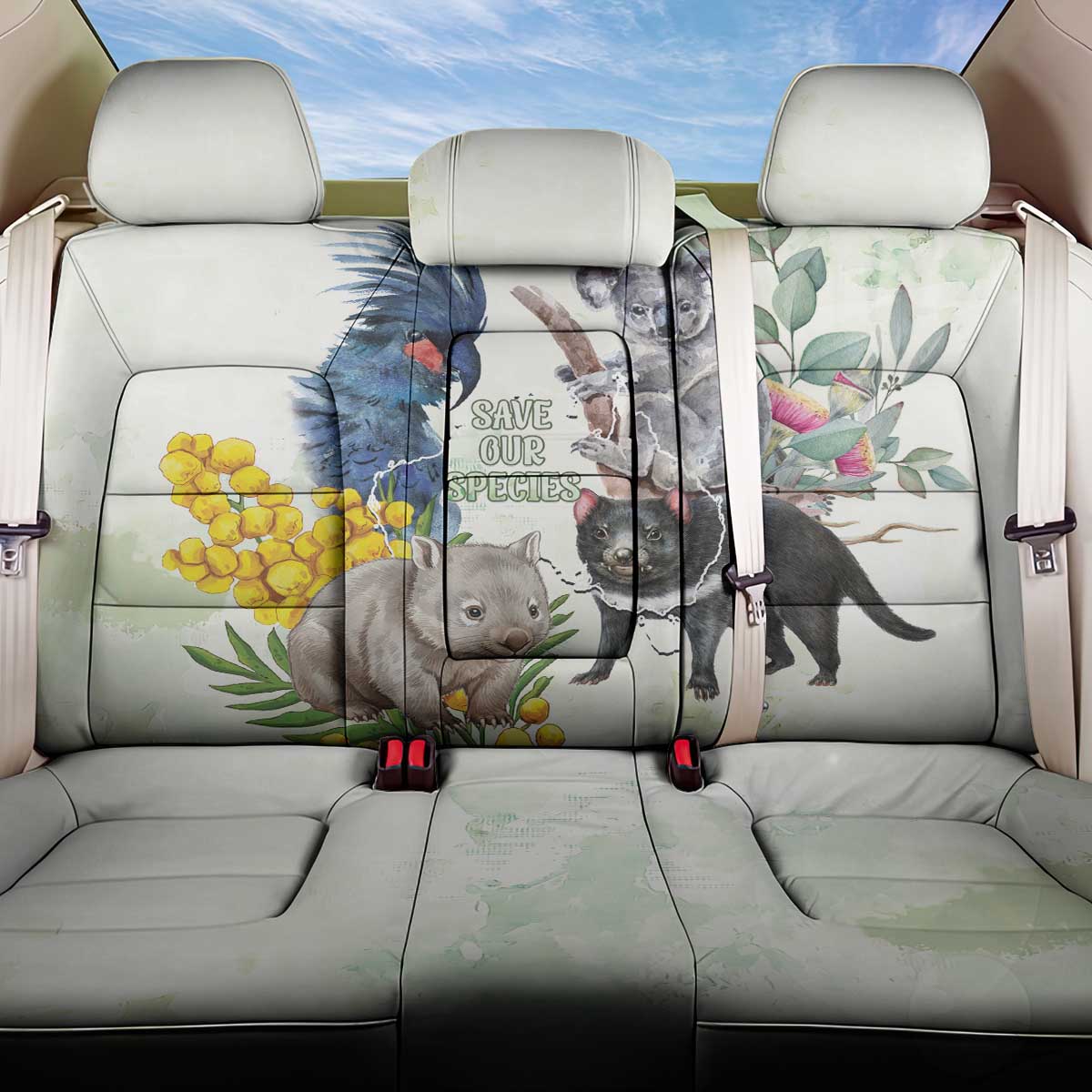 National Threatened Species Day Australia Back Car Seat Cover Aussie Animals Save Our Species - Aussie Hoodie