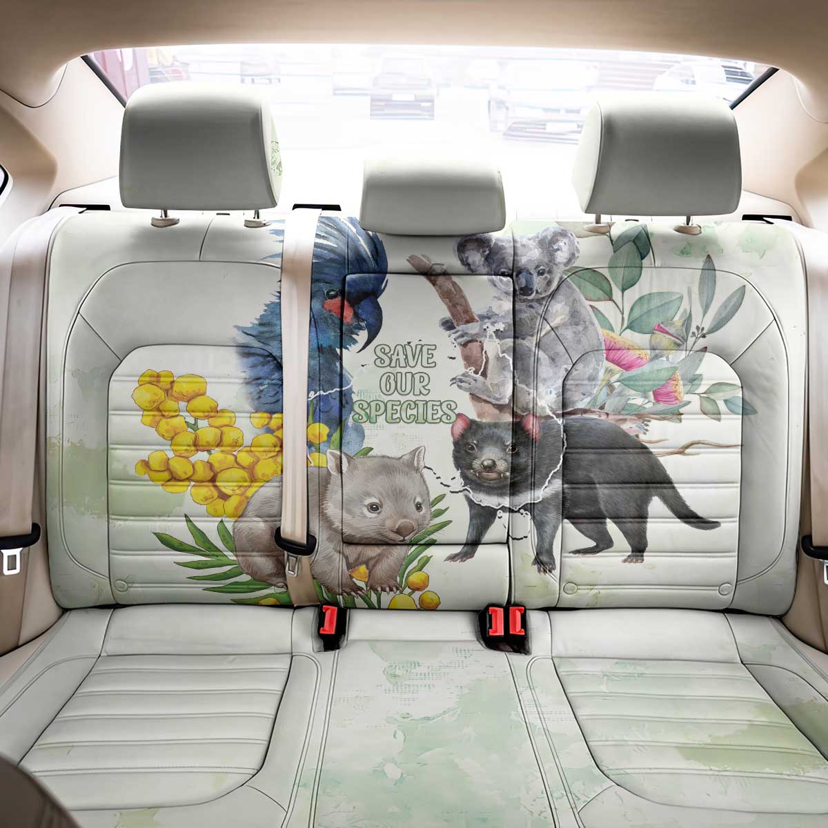 National Threatened Species Day Australia Back Car Seat Cover Aussie Animals Save Our Species - Aussie Hoodie