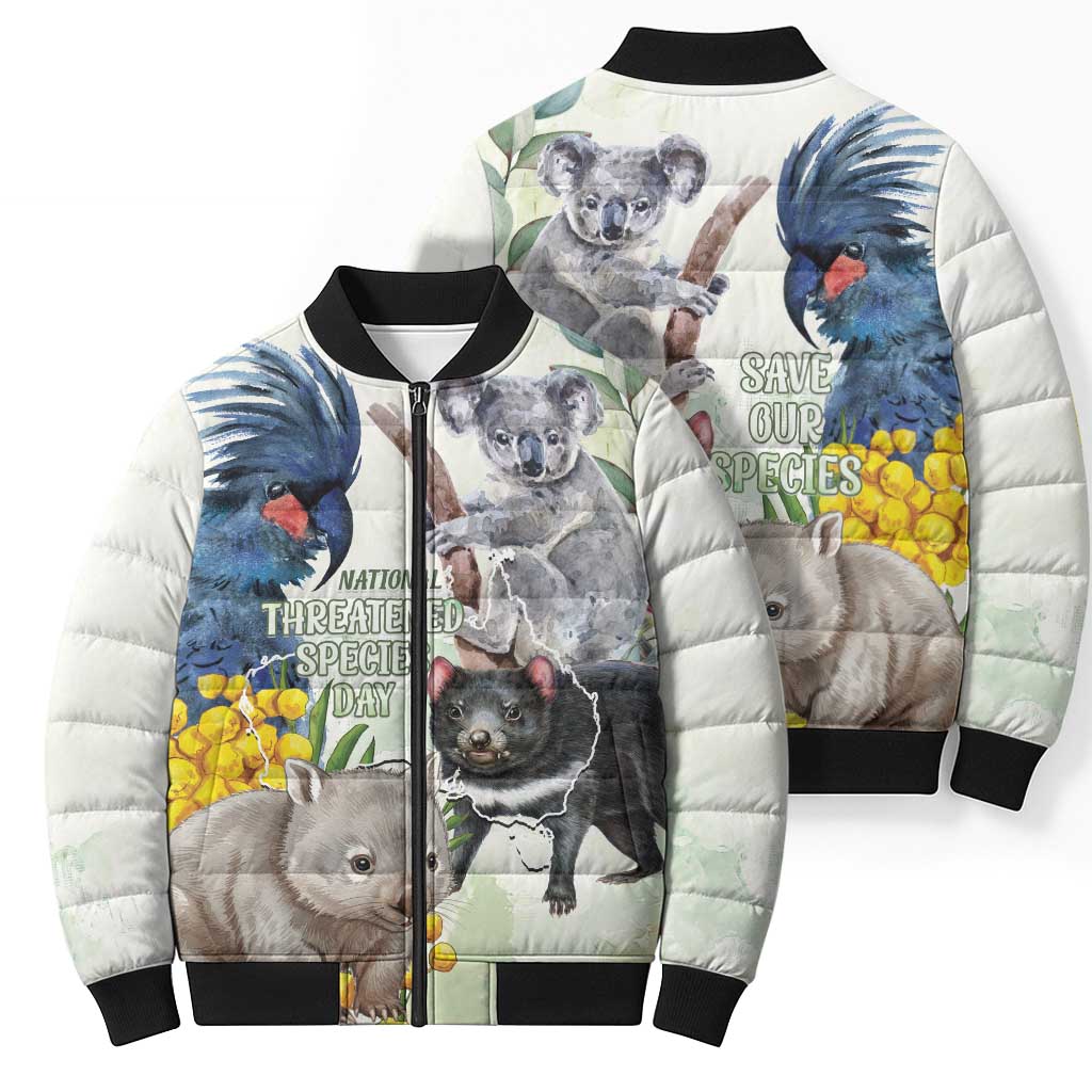National Threatened Species Day Australia Bomber Puffer Jacket Aussie Animals Save Our Species - Aussie Hoodie