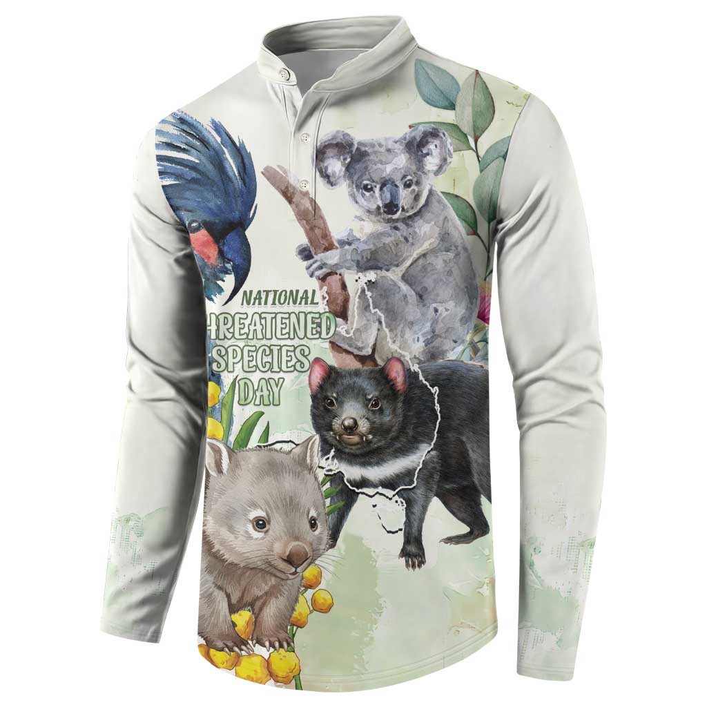 National Threatened Species Day Australia Button Sweatshirt Aussie Animals Save Our Species - Aussie Hoodie