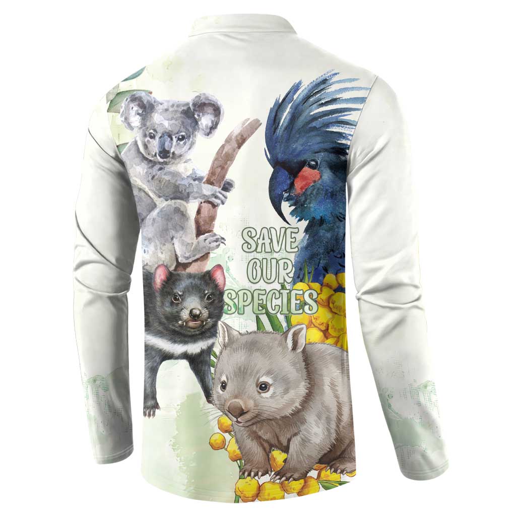 National Threatened Species Day Australia Button Sweatshirt Aussie Animals Save Our Species - Aussie Hoodie