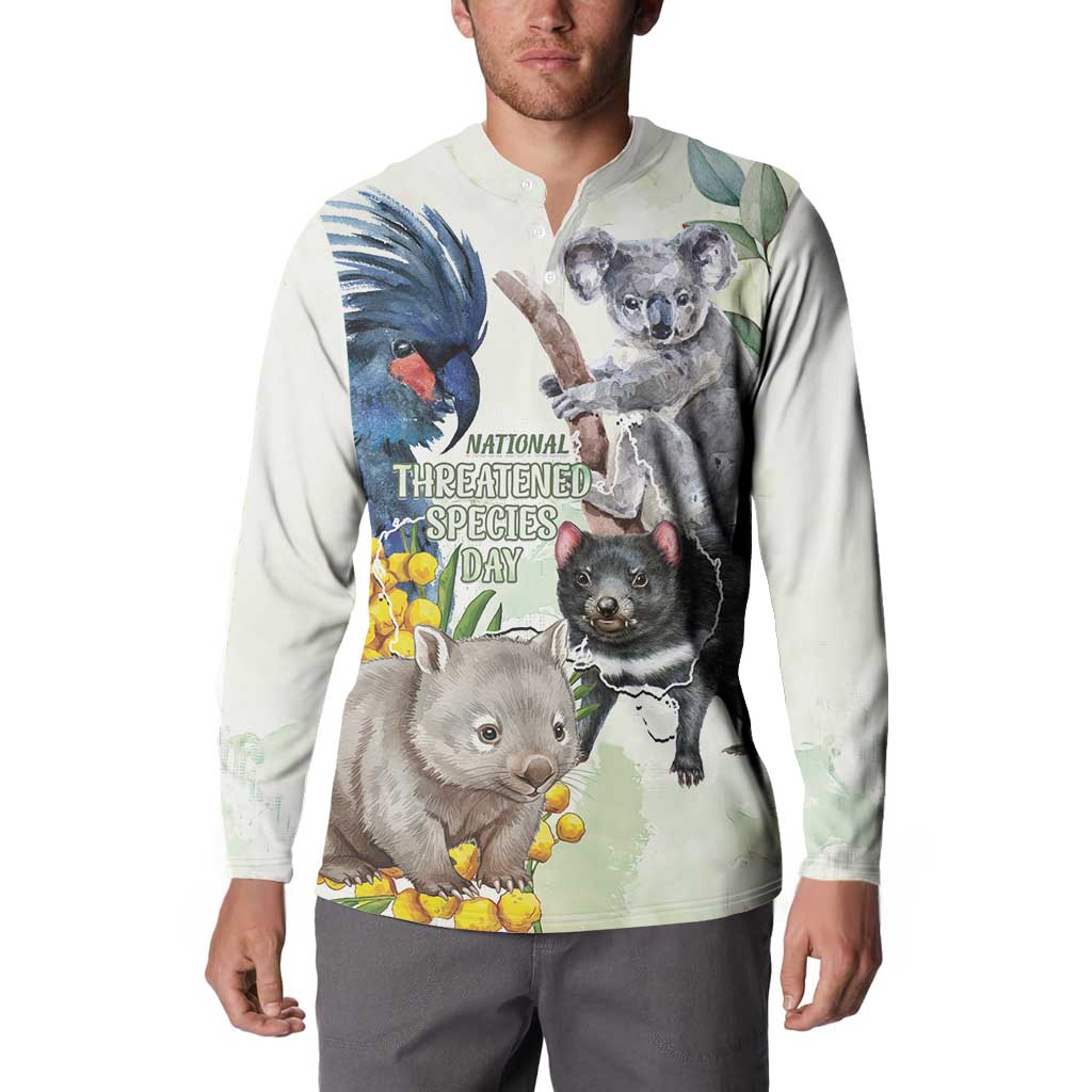 National Threatened Species Day Australia Button Sweatshirt Aussie Animals Save Our Species - Aussie Hoodie