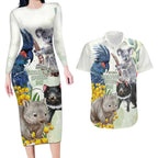 National Threatened Species Day Australia Couples Matching Long Sleeve Bodycon Dress and Hawaiian Shirt Aussie Animals Save Our Species - Aussie Hoodie