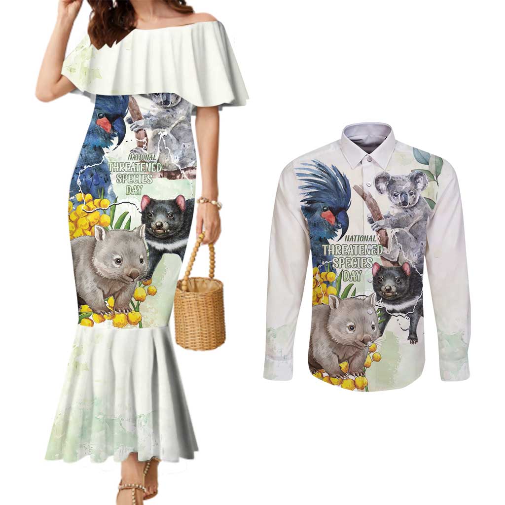 National Threatened Species Day Australia Couples Matching Mermaid Dress and Long Sleeve Button Shirt Aussie Animals Save Our Species - Aussie Hoodie