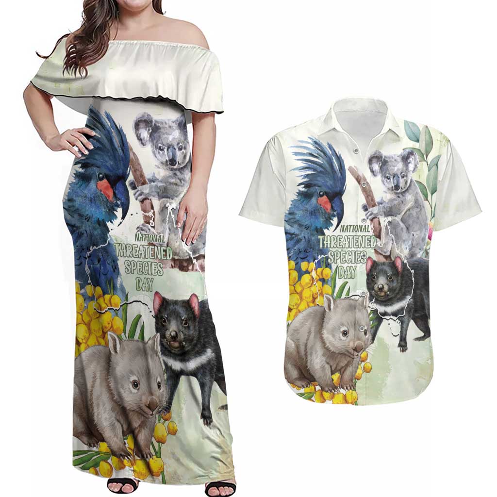 National Threatened Species Day Australia Couples Matching Off Shoulder Maxi Dress and Hawaiian Shirt Aussie Animals Save Our Species - Aussie Hoodie