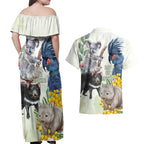National Threatened Species Day Australia Couples Matching Off Shoulder Maxi Dress and Hawaiian Shirt Aussie Animals Save Our Species - Aussie Hoodie