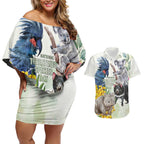 National Threatened Species Day Australia Couples Matching Off Shoulder Short Dress and Hawaiian Shirt Aussie Animals Save Our Species - Aussie Hoodie