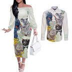 National Threatened Species Day Australia Couples Matching Off The Shoulder Long Sleeve Dress and Long Sleeve Button Shirt Aussie Animals Save Our Species - Aussie Hoodie