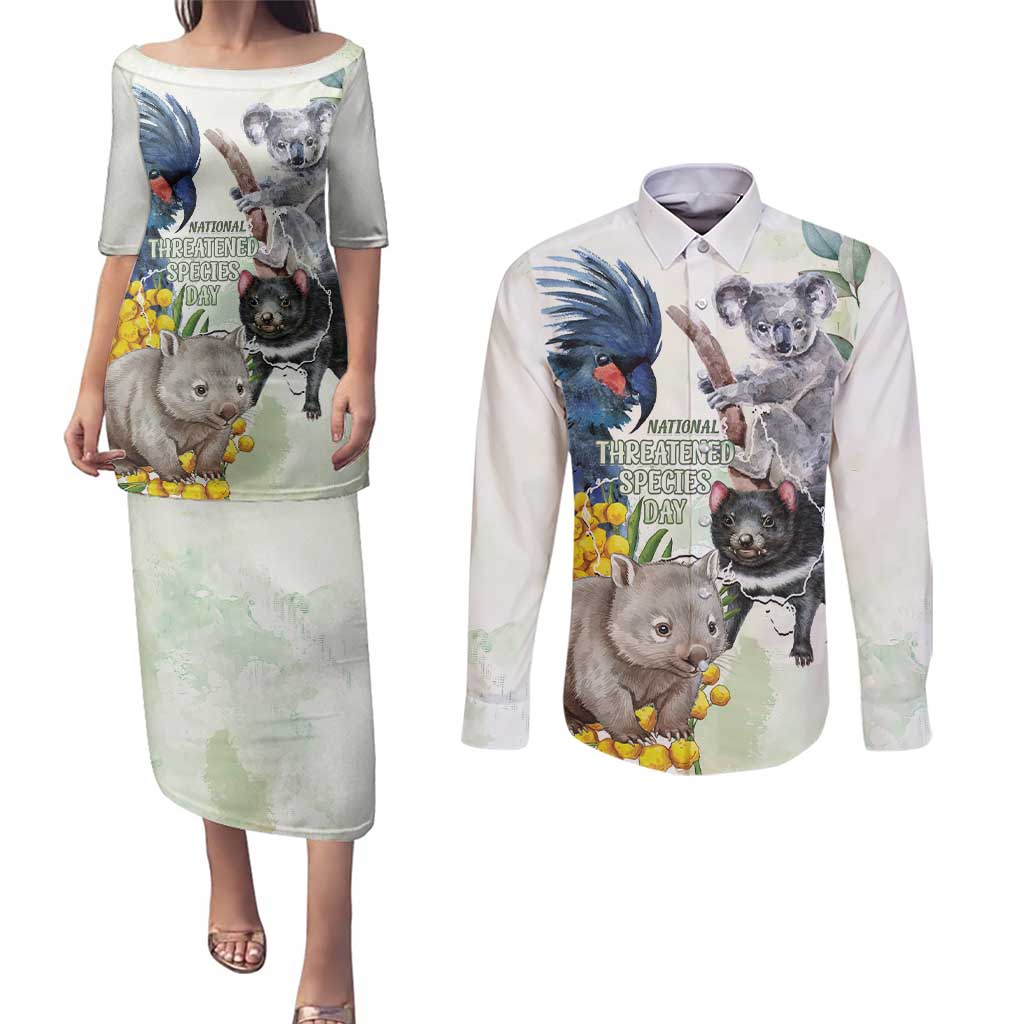 National Threatened Species Day Australia Couples Matching Puletasi and Long Sleeve Button Shirt Aussie Animals Save Our Species - Aussie Hoodie