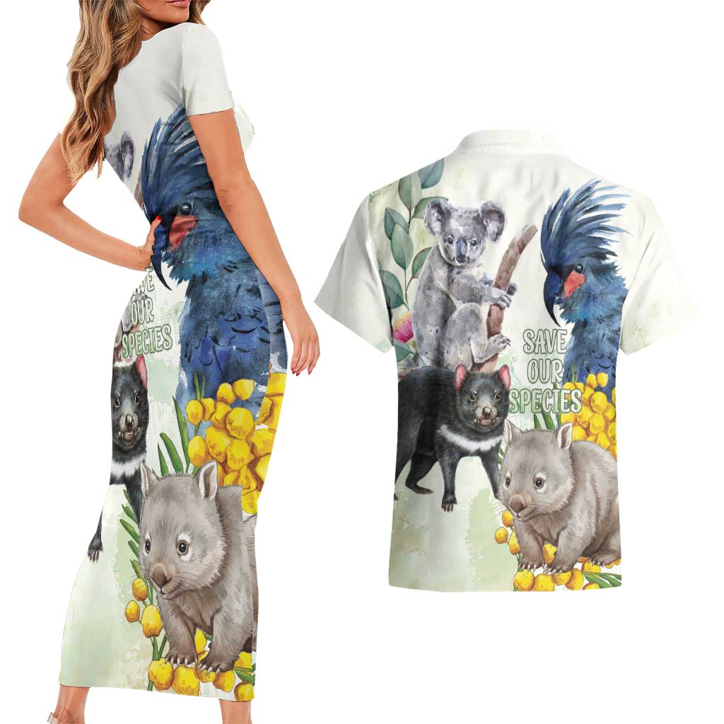 National Threatened Species Day Australia Couples Matching Short Sleeve Bodycon Dress and Hawaiian Shirt Aussie Animals Save Our Species - Aussie Hoodie