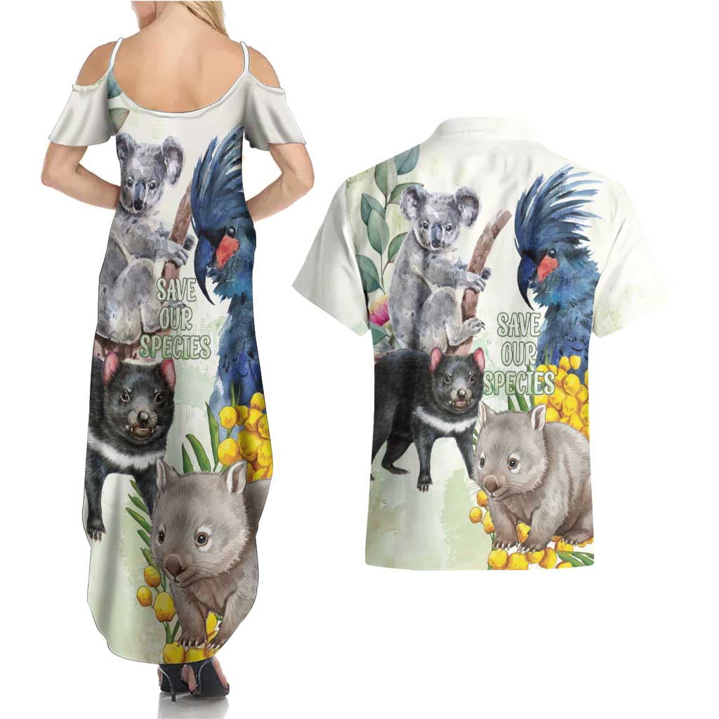 National Threatened Species Day Australia Couples Matching Summer Maxi Dress and Hawaiian Shirt Aussie Animals Save Our Species - Aussie Hoodie