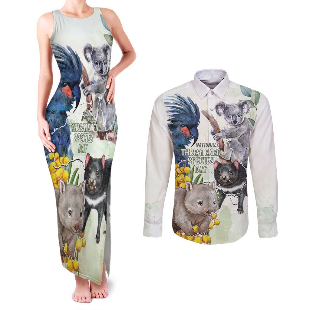 National Threatened Species Day Australia Couples Matching Tank Maxi Dress and Long Sleeve Button Shirt Aussie Animals Save Our Species - Aussie Hoodie