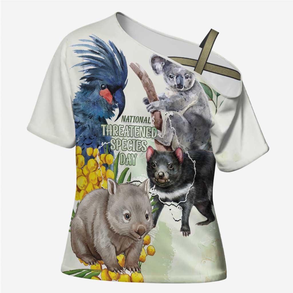 National Threatened Species Day Australia Cross Shoulder Shirt Aussie Animals Save Our Species - Aussie Hoodie