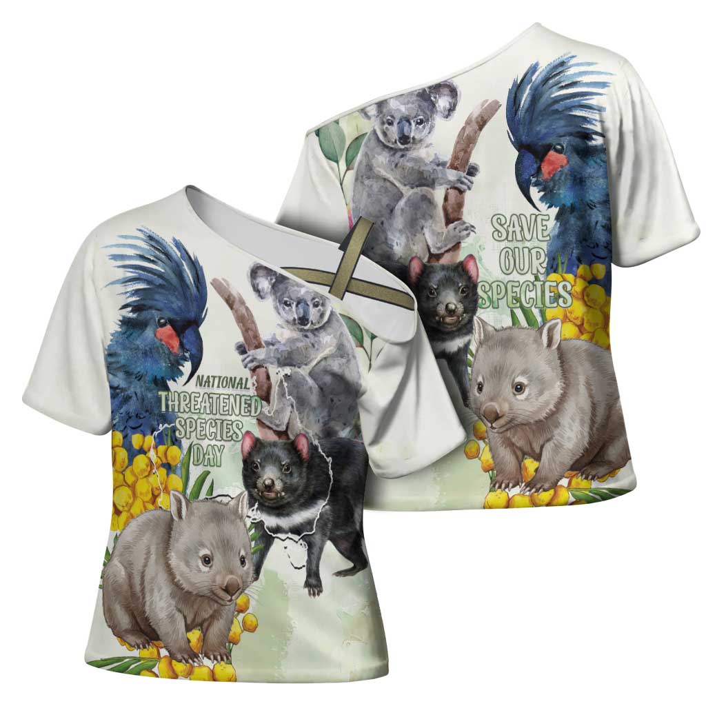 National Threatened Species Day Australia Cross Shoulder Shirt Aussie Animals Save Our Species - Aussie Hoodie