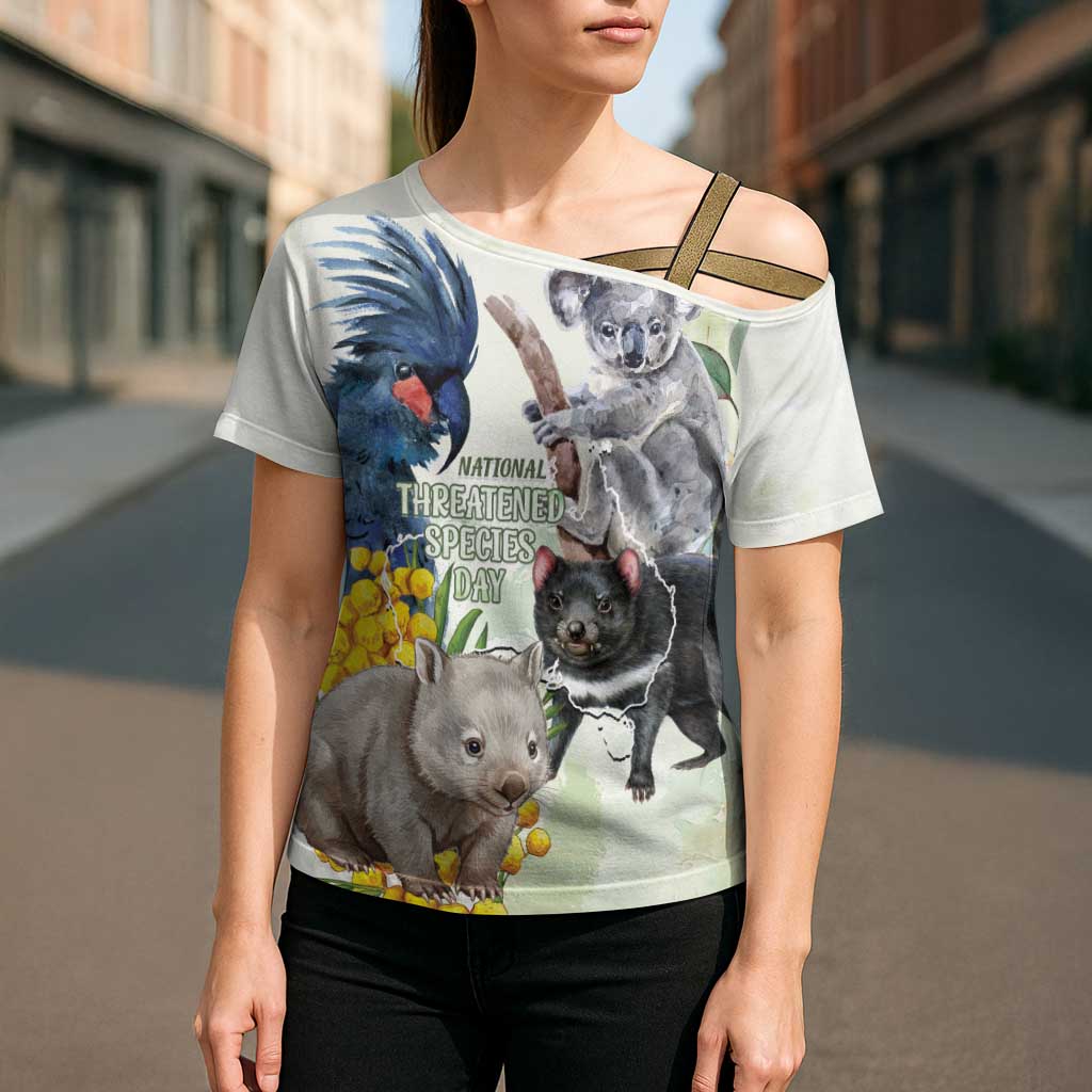 National Threatened Species Day Australia Cross Shoulder Shirt Aussie Animals Save Our Species - Aussie Hoodie