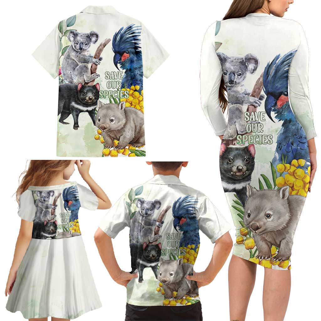 National Threatened Species Day Australia Family Matching Long Sleeve Bodycon Dress and Hawaiian Shirt Aussie Animals Save Our Species - Aussie Hoodie