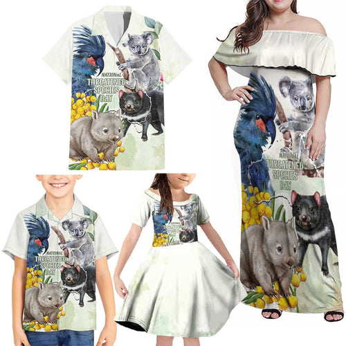 National Threatened Species Day Australia Family Matching Off Shoulder Maxi Dress and Hawaiian Shirt Aussie Animals Save Our Species - Aussie Hoodie