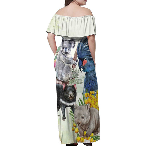 National Threatened Species Day Australia Family Matching Off Shoulder Maxi Dress and Hawaiian Shirt Aussie Animals Save Our Species - Aussie Hoodie