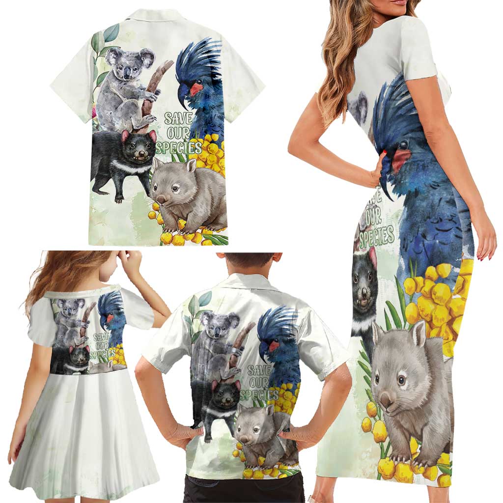 National Threatened Species Day Australia Family Matching Short Sleeve Bodycon Dress and Hawaiian Shirt Aussie Animals Save Our Species - Aussie Hoodie