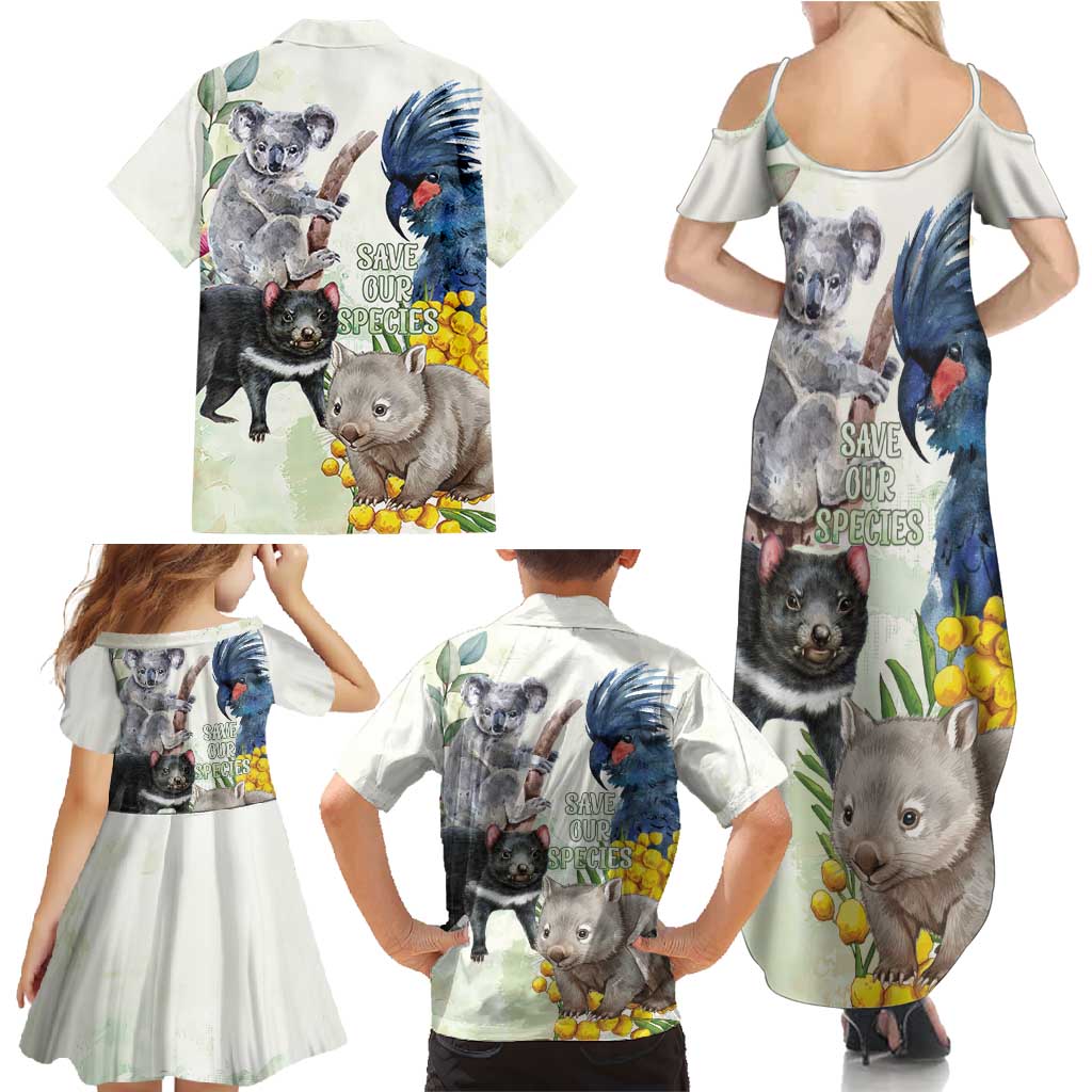 National Threatened Species Day Australia Family Matching Summer Maxi Dress and Hawaiian Shirt Aussie Animals Save Our Species - Aussie Hoodie