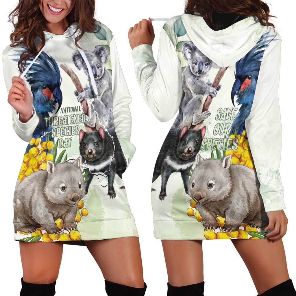 National Threatened Species Day Australia Hoodie Dress Aussie Animals Save Our Species - Aussie Hoodie