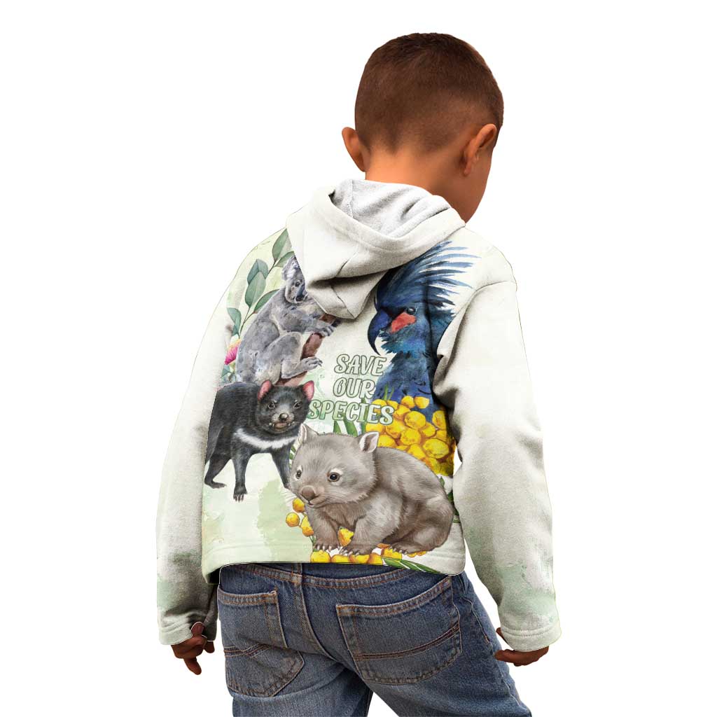 National Threatened Species Day Australia Kid Hoodie Aussie Animals Save Our Species - Aussie Hoodie