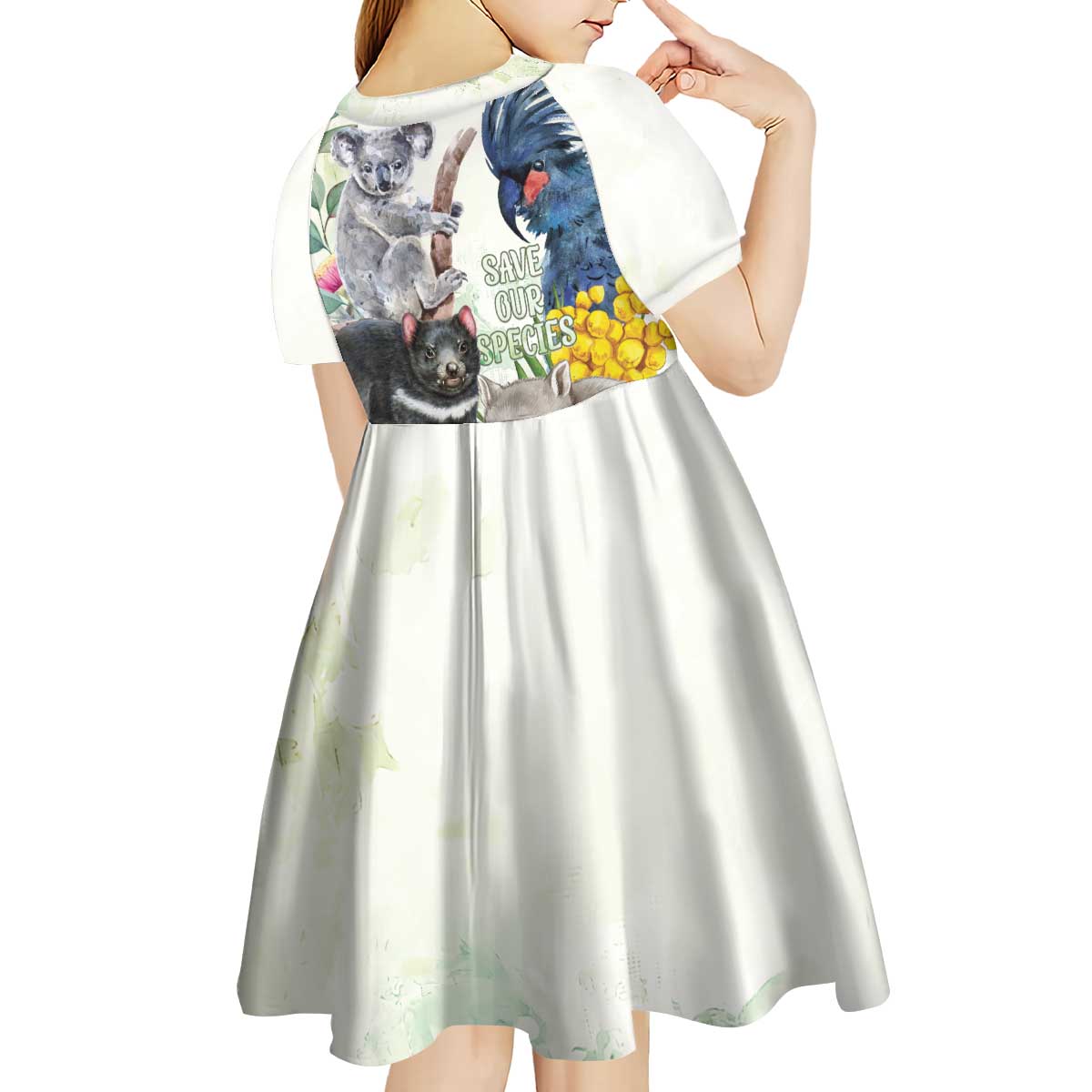 National Threatened Species Day Australia Kid Short Sleeve Dress Aussie Animals Save Our Species - Aussie Hoodie
