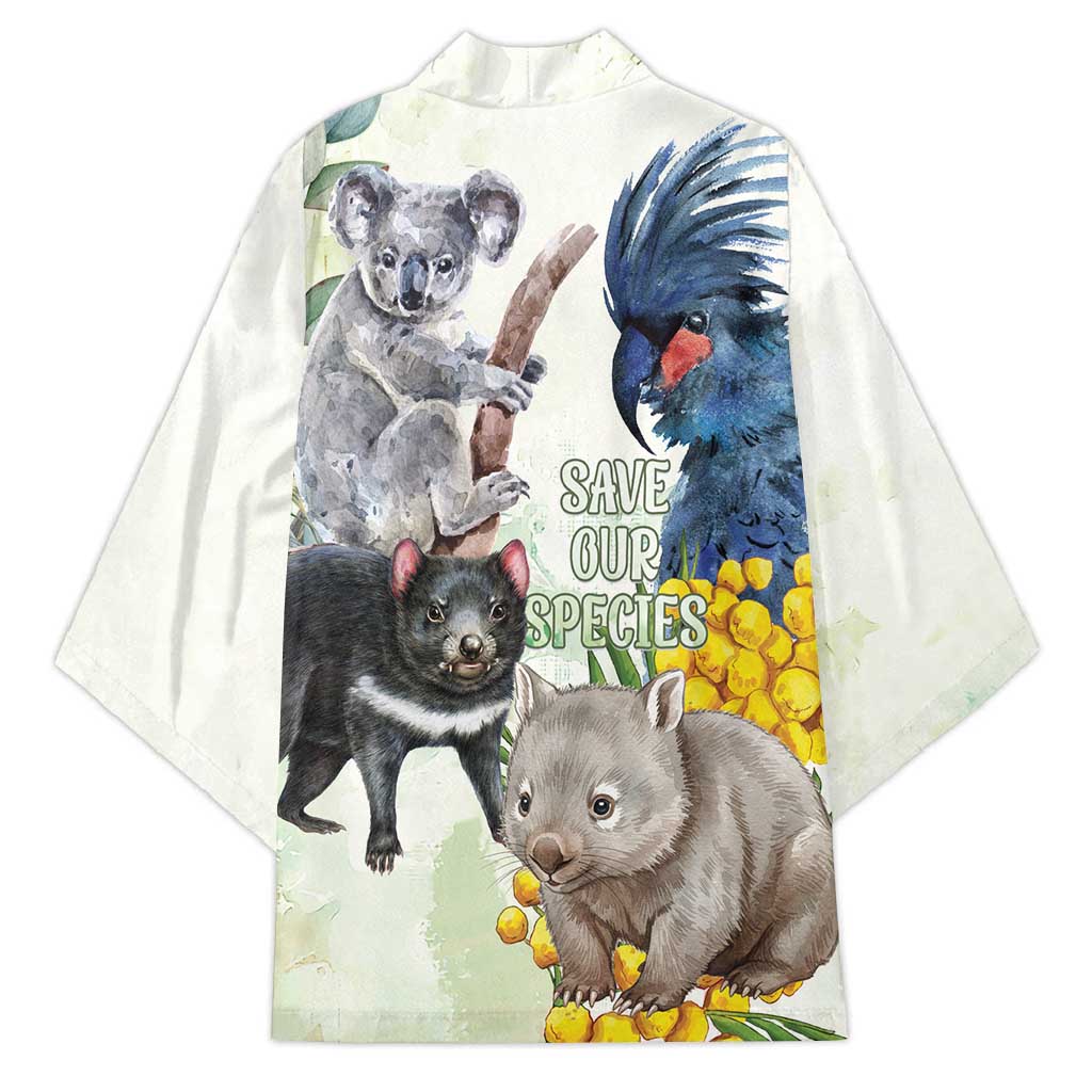 National Threatened Species Day Australia Kimono Aussie Animals Save Our Species - Aussie Hoodie