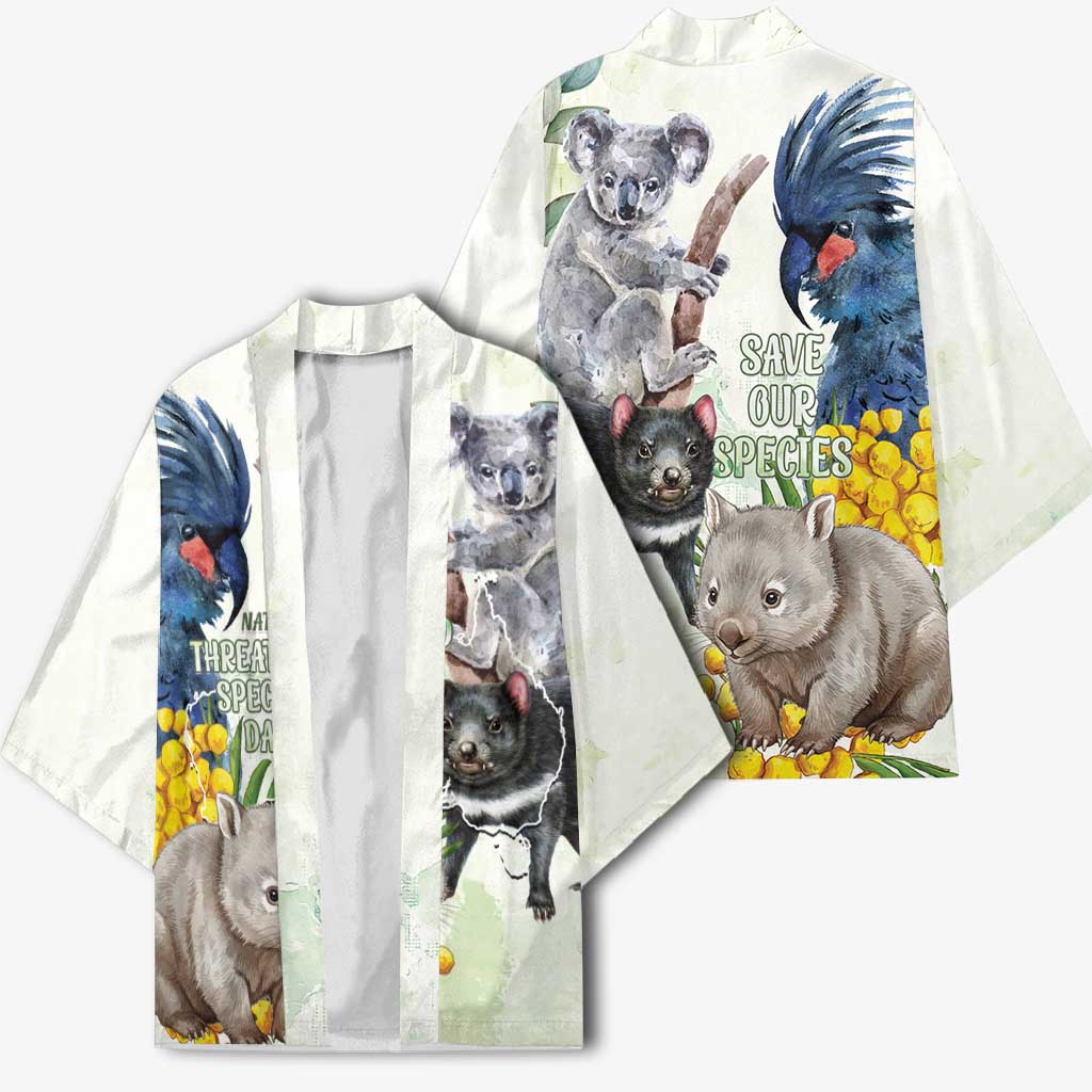National Threatened Species Day Australia Kimono Aussie Animals Save Our Species - Aussie Hoodie
