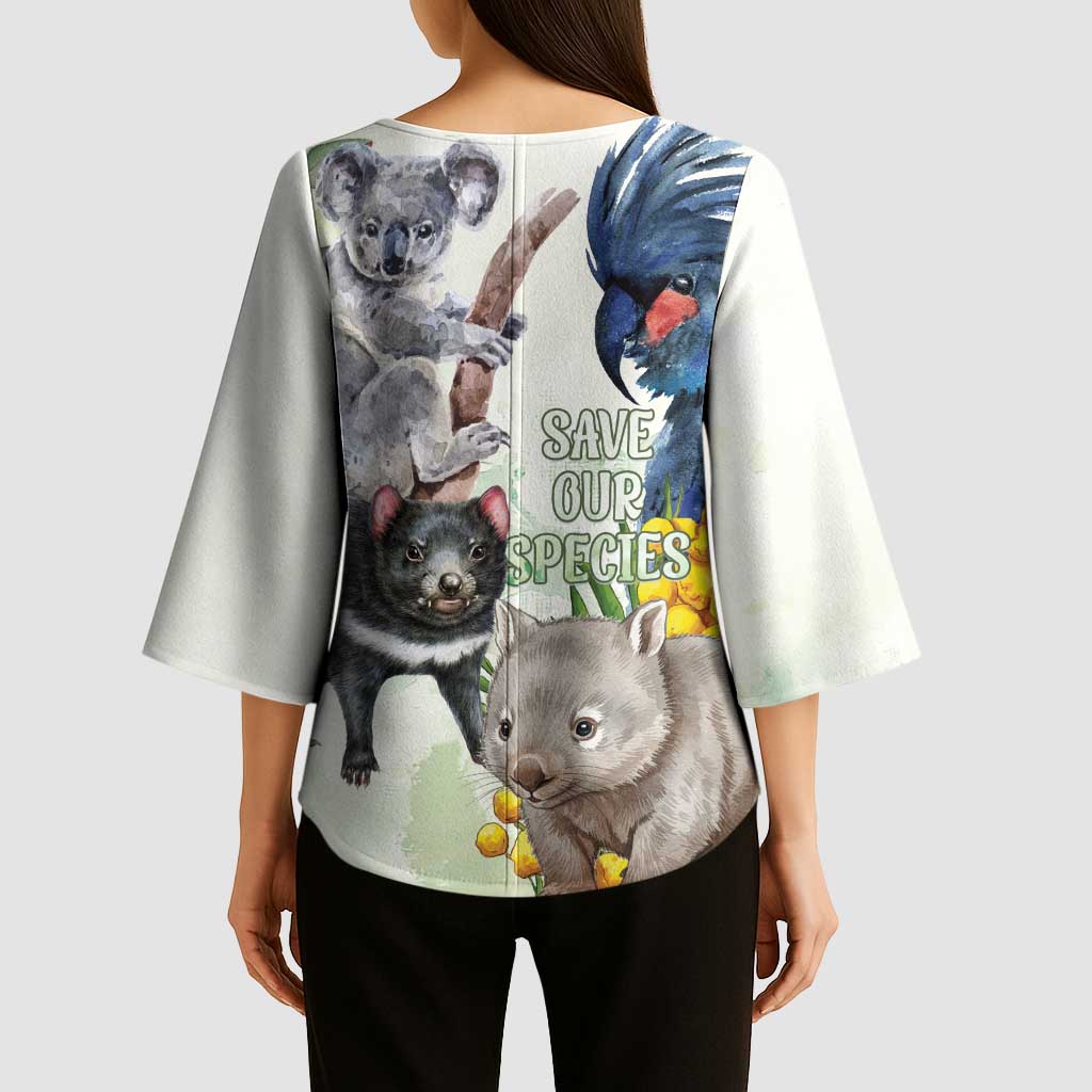 National Threatened Species Day Australia Kimono Sleeve Blouse Aussie Animals Save Our Species - Aussie Hoodie
