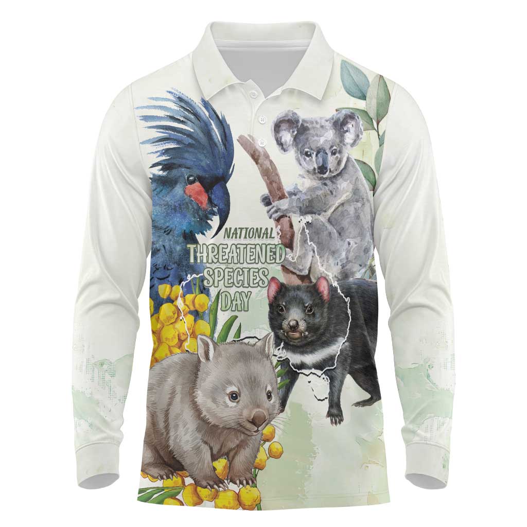 National Threatened Species Day Australia Long Sleeve Polo Shirt Aussie Animals Save Our Species - Aussie Hoodie