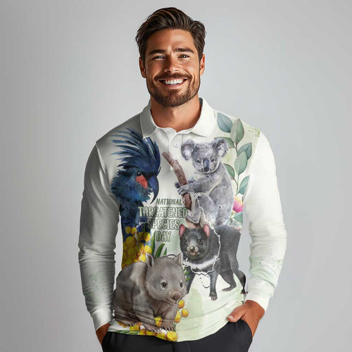 National Threatened Species Day Australia Long Sleeve Polo Shirt Aussie Animals Save Our Species - Aussie Hoodie