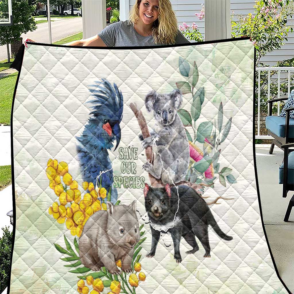 National Threatened Species Day Australia Quilt Aussie Animals Save Our Species - Aussie Hoodie