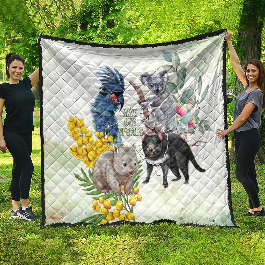 National Threatened Species Day Australia Quilt Aussie Animals Save Our Species - Aussie Hoodie