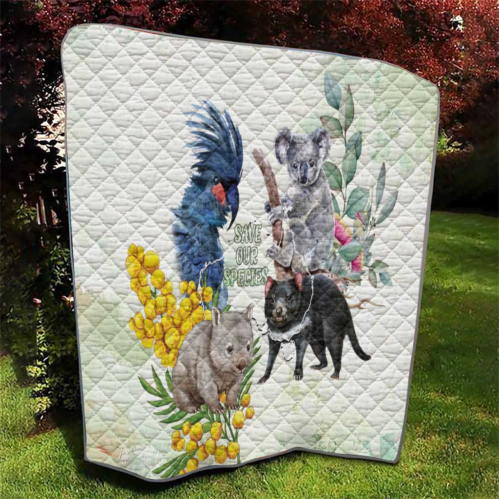 National Threatened Species Day Australia Quilt Aussie Animals Save Our Species - Aussie Hoodie