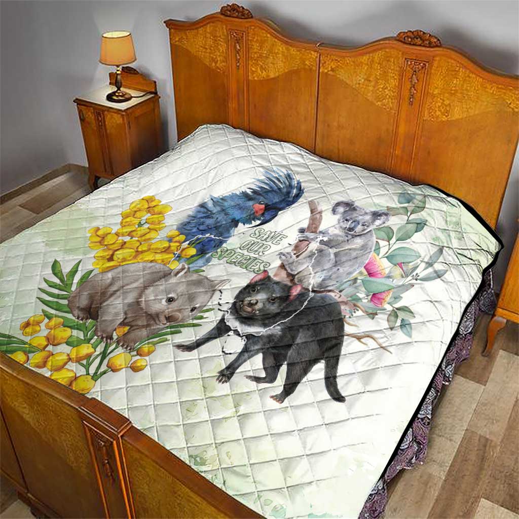 National Threatened Species Day Australia Quilt Aussie Animals Save Our Species - Aussie Hoodie