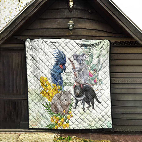 National Threatened Species Day Australia Quilt Aussie Animals Save Our Species - Aussie Hoodie