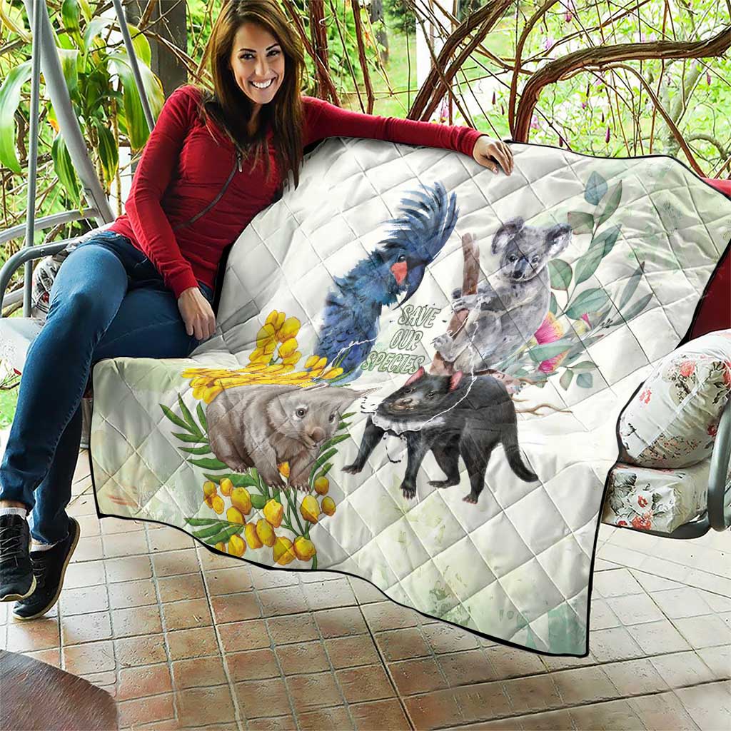 National Threatened Species Day Australia Quilt Aussie Animals Save Our Species - Aussie Hoodie