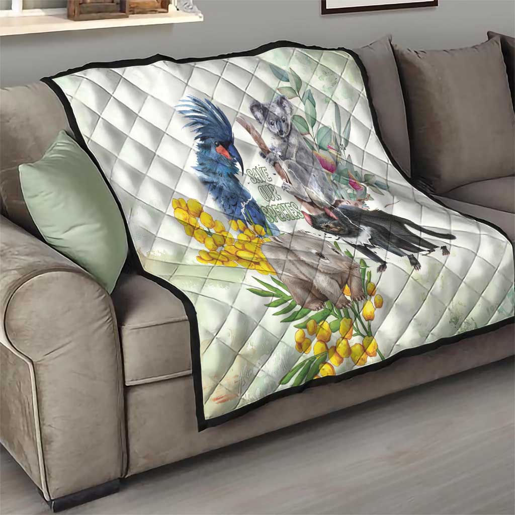 National Threatened Species Day Australia Quilt Aussie Animals Save Our Species - Aussie Hoodie