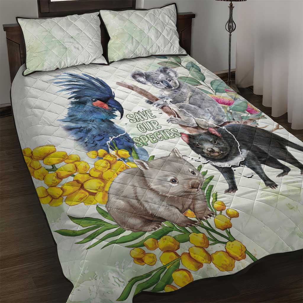 National Threatened Species Day Australia Quilt Bed Set Aussie Animals Save Our Species - Aussie Hoodie