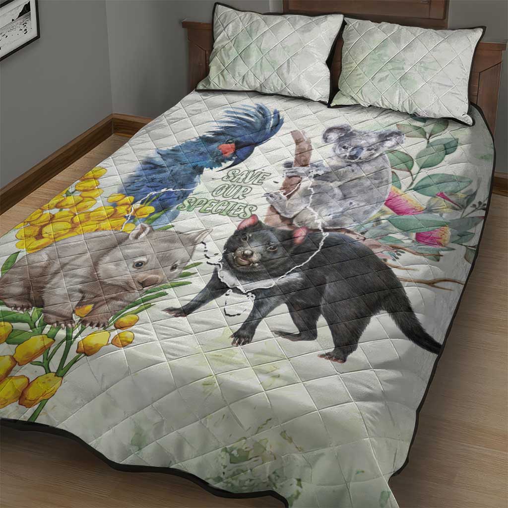 National Threatened Species Day Australia Quilt Bed Set Aussie Animals Save Our Species - Aussie Hoodie