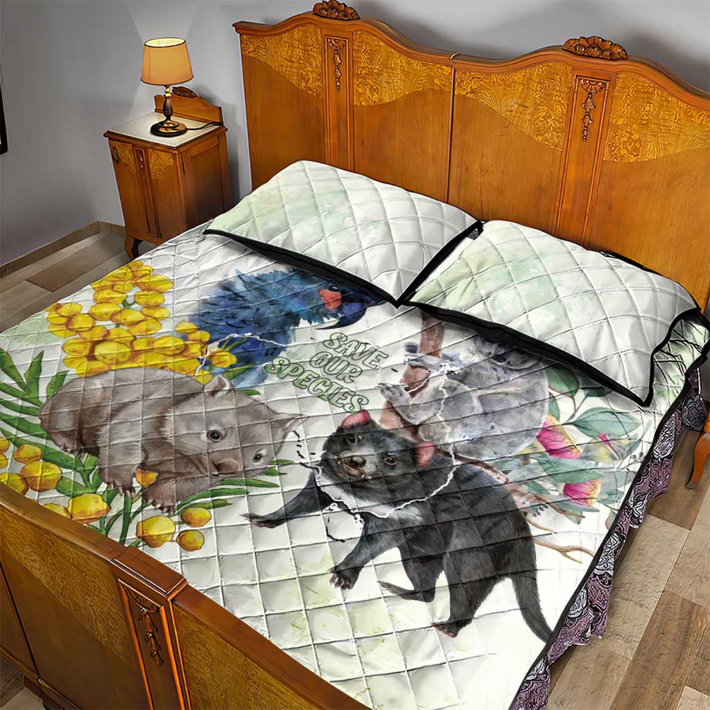 National Threatened Species Day Australia Quilt Bed Set Aussie Animals Save Our Species - Aussie Hoodie