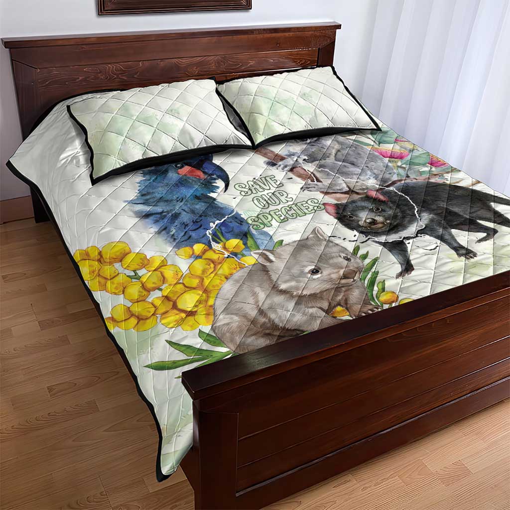 National Threatened Species Day Australia Quilt Bed Set Aussie Animals Save Our Species - Aussie Hoodie