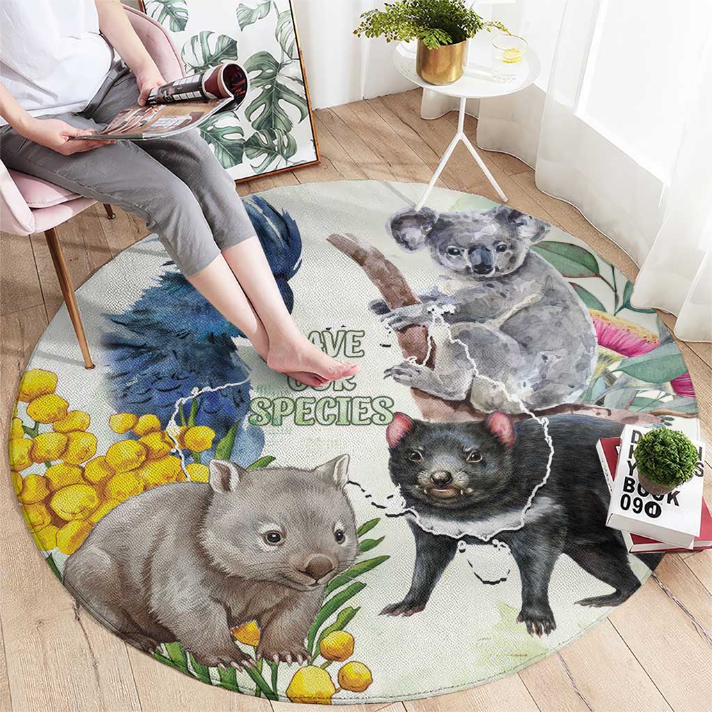National Threatened Species Day Australia Round Carpet Aussie Animals Save Our Species - Aussie Hoodie