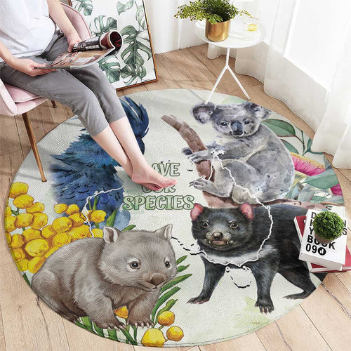 National Threatened Species Day Australia Round Carpet Aussie Animals Save Our Species - Aussie Hoodie