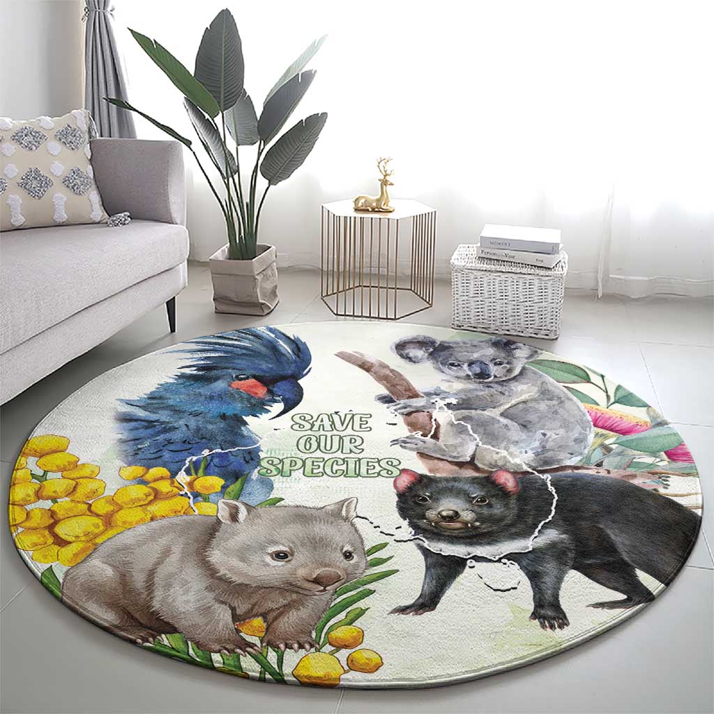 National Threatened Species Day Australia Round Carpet Aussie Animals Save Our Species - Aussie Hoodie